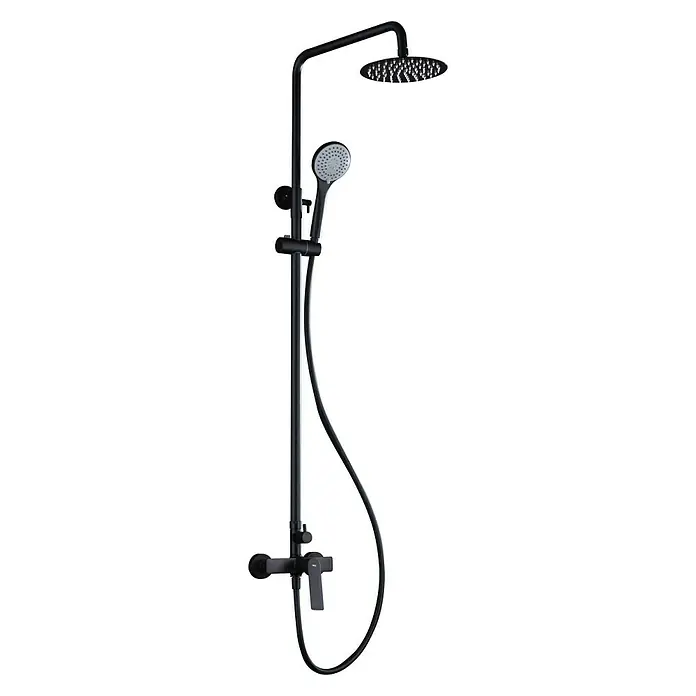 Imex Luxor Sistema de ducha - Con grifo monomando, Distancia entre orificios: 90,5 cm, Número de tipos de chorro: 3 ud., Negro