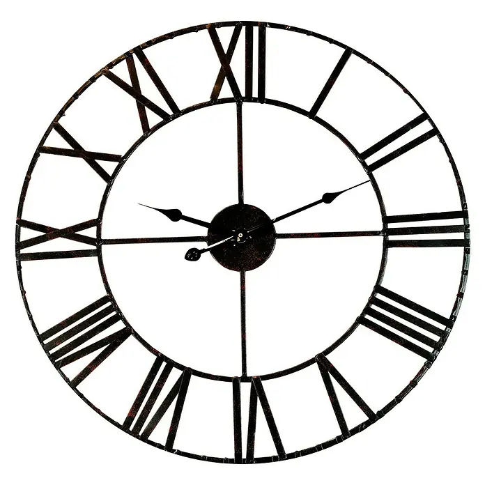 Wanduhr rund - Schwarz, Durchmesser: 60 cm - Vorderansicht