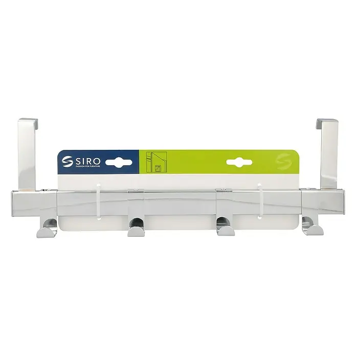Siro Türgarderobe 1443 Chrom - L x H: 404 x 51 mm, Anzahl Haken: 4 Stk., Verchromt