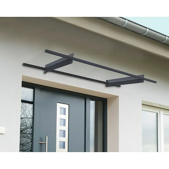 Solid Elements Nadstrešnica za vrata Louisa - 2.055 x 940 x 140 mm, Boja nosača: Antracit siva - Proizvod u upotrebi