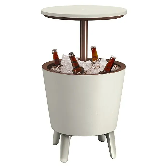 Keter Mesa de jardín Cool Bar - L x An x Al: 49,5 x 49,5 x 84,5 cm, Blanco