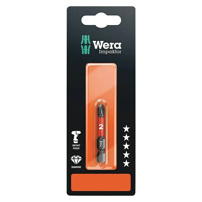 Wera Premium Plus Bit 851/4 Impaktor - PH2, 50 mm - Elülső nézet