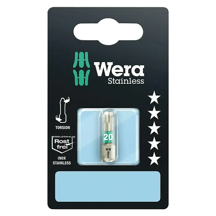 Wera Bit nastavak 3867/1 Nehrđajući čelik - TX 20, 25 mm - Pogled sprijeda