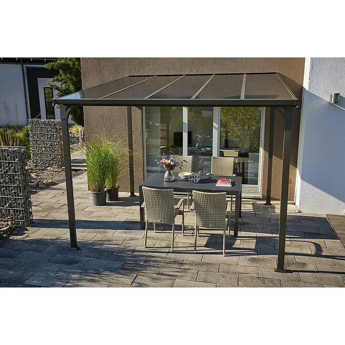 Sunfun Anstellpavillon Zypern - L x B: 300 x 300 cm, Anthrazit