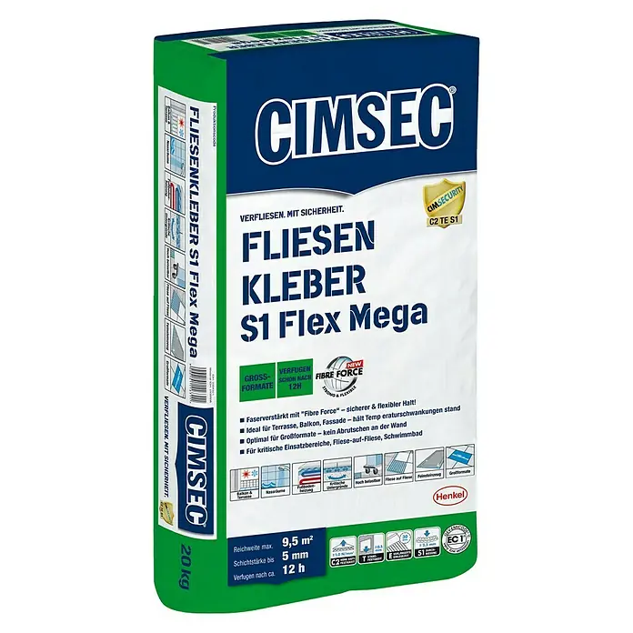 Cimsec Fliesenkleber S1 Flex Mega - 20 kg