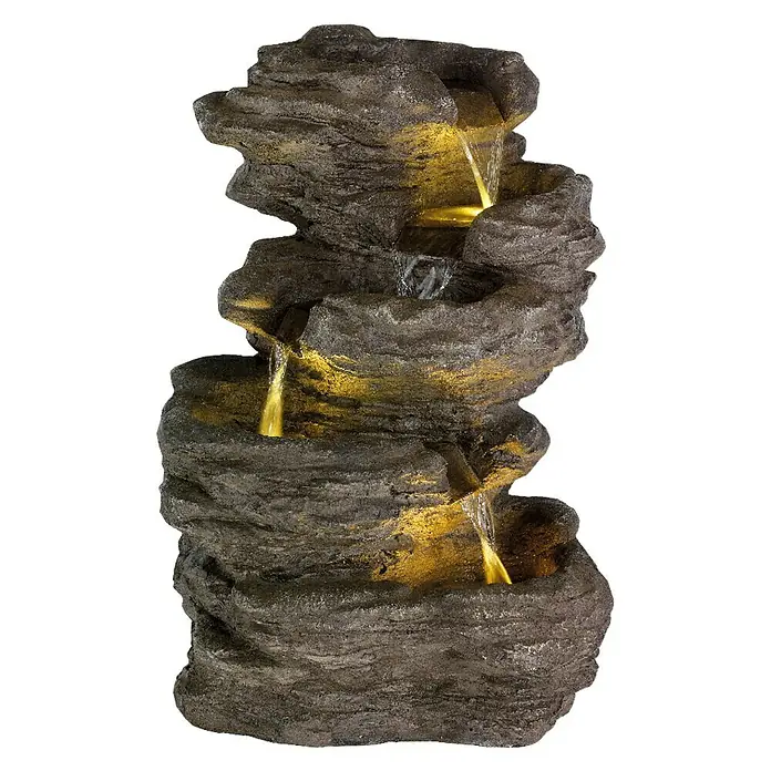 Fuente LED Ancona - Marrón, L x An x Al: 33 x 37,5 x 54 cm, Fuente LED
