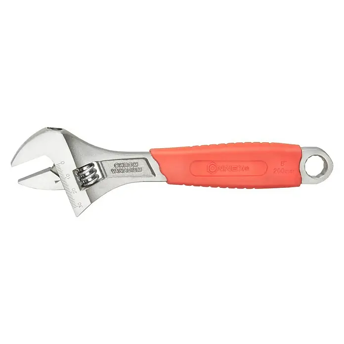 Llave inglesa ajustable con mango ergonómico - Largo: 200 mm