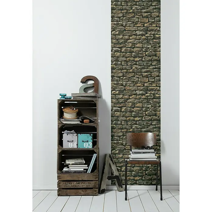 AS Creation 3D-Designpanel pop.up - Mauer, Beige/Braun, 52 cm x 2,5 m - Stimmungsaufnahme