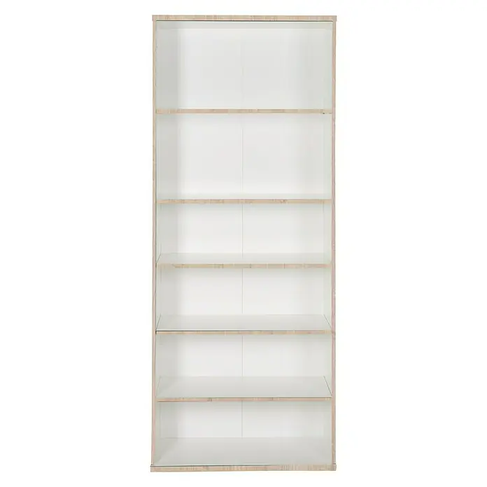 Phönix Chicago Regal - L x B x H: 40 x 80 x 196 cm, Weiß/Eiche Sand, Traglast: 5 kg/Boden - Vorderansicht