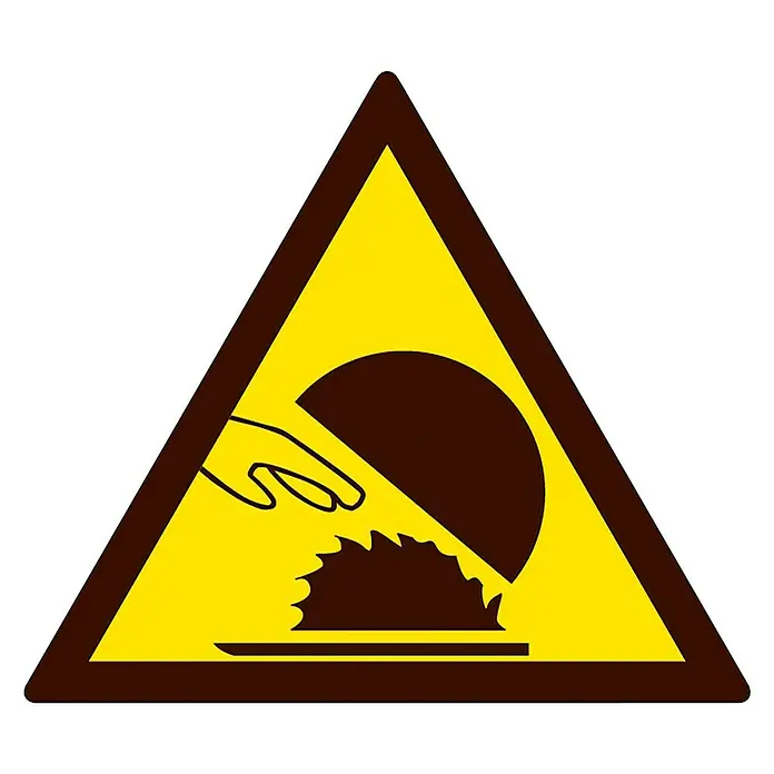 Cartel - Amarillo/Negro, Peligro de corte, 10,5 x 10,5 cm