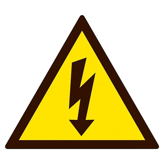 Cartel - Amarillo/Negro, Precaución Alta Tensión, 21 x 21 cm