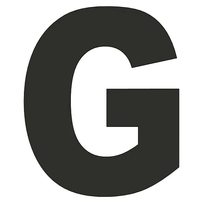 Etiqueta adhesiva - G, Negro/blanco, Altura: 50 mm