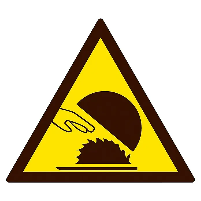 Cartel - Amarillo/Negro, Peligro de corte, 5 x 5 cm