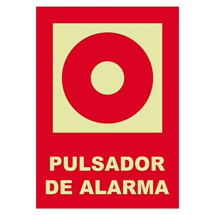 Cartel - Rojo, Pulsador de alarma