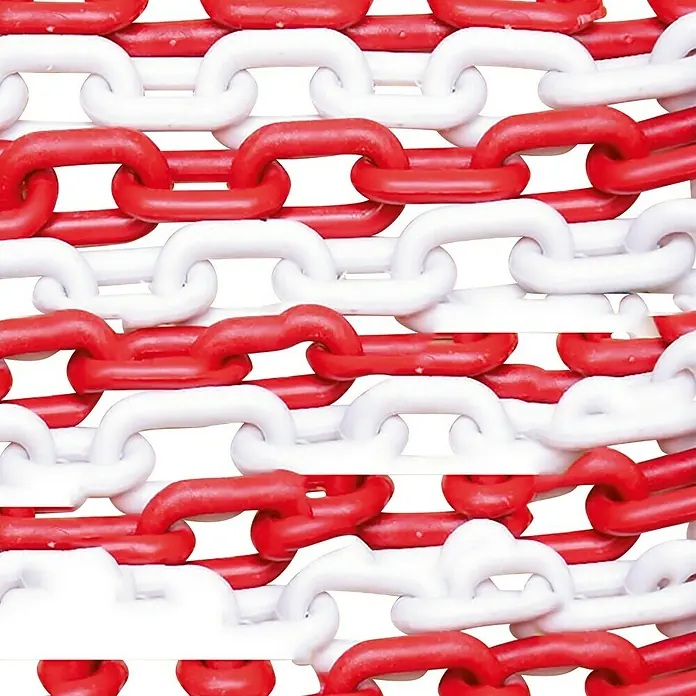 Cadena de señalización - Ø x L: 8 mm x 5 m, Rojo/Blanco