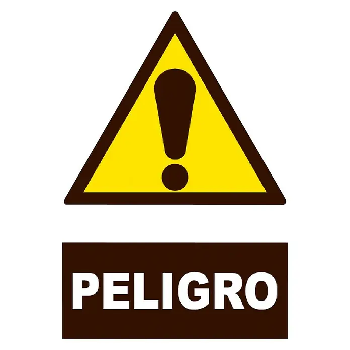 Cartel - Amarillo/Negro, Peligro, 23 x 34 cm