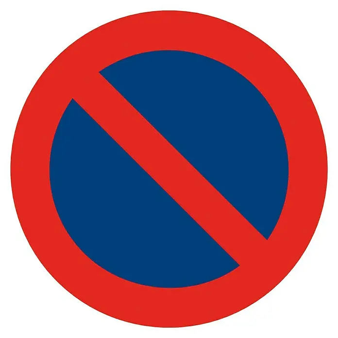 Cartel - Azul/Rojo, Prohibido aparcar, 15 x 15 cm