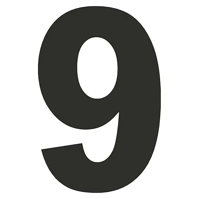 Etiqueta adhesiva - 9, Negro/blanco, Altura: 50 mm