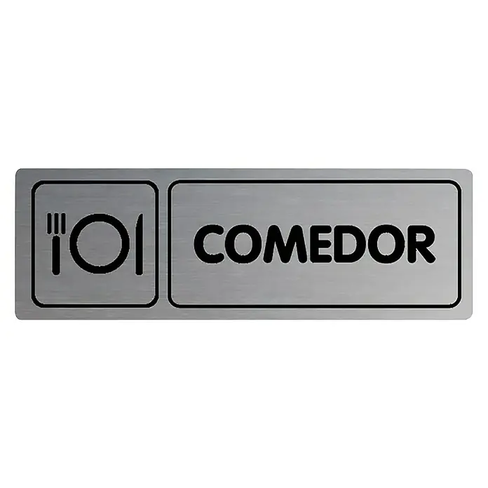 Rótulo - Plateado/Negro, Comedor, 18 x 5 cm