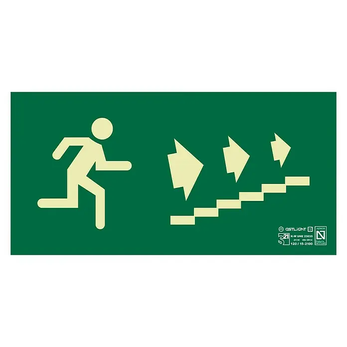 Cartel - Verde/Amarillo, Salida subir escalera derecha