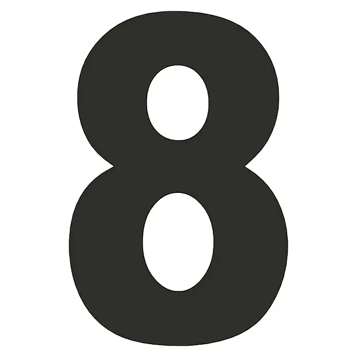 Etiqueta adhesiva - 8, Negro/blanco, Altura: 50 mm