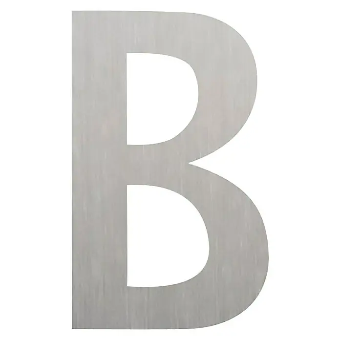 Etiqueta adhesiva troquelada 10 cm - B, Plástico, Plateado, Autoadhesivo