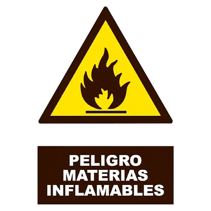 Cartel - Amarillo/Negro, Material inflamable