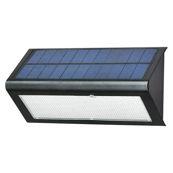 Arte confort Aplique solar para exterior con sensor Merope - Detector de movimiento, 6 W, Color de luz: Blanco neutro, Negro