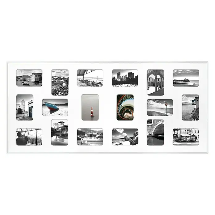 Collagerahmen Pixel - Weiß, 109,2 x 49,5 cm, Aluminium - Vorderansicht