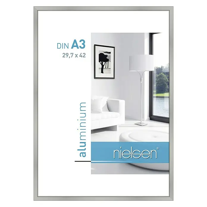 Nielsen Bilderrahmen Classic - Silber, 29,7 x 42 cm / DIN A3, Aluminium - Vorderansicht