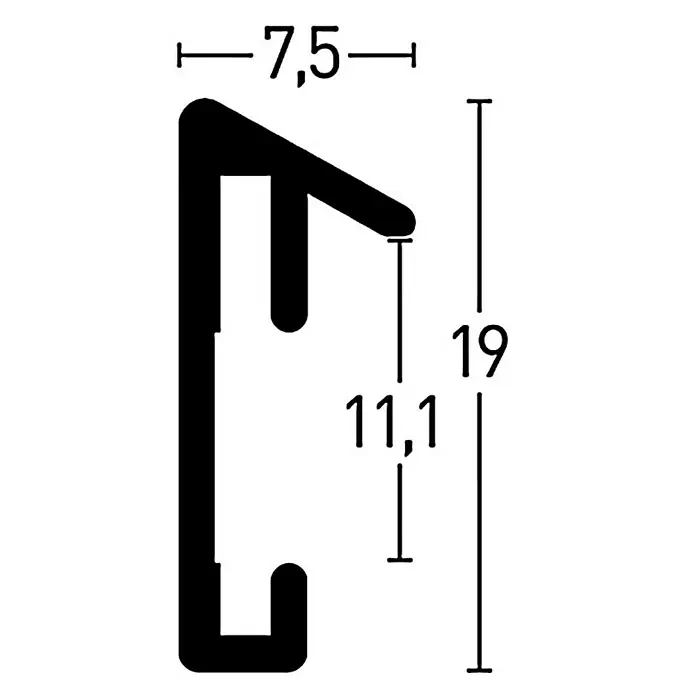 Nielsen Bilderrahmen Pixel - Schwarz, 15 x 20 cm, Aluminium - Skizze