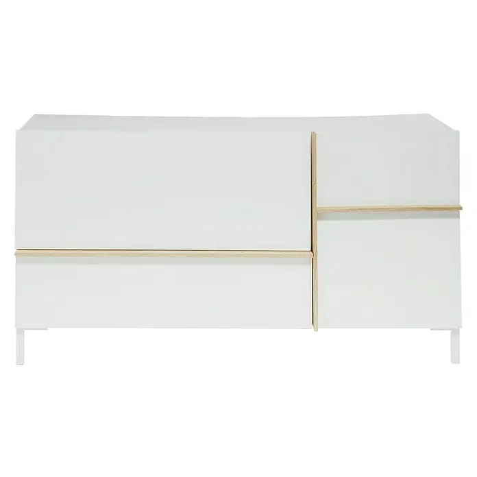 Phönix Beijing Sideboard - L x B x H: 40 x 150 x 79,2 cm, Weiß, Anzahl Schubladen: 2 Stk., Anzahl Türen: 1 Stk. - Vorderansicht