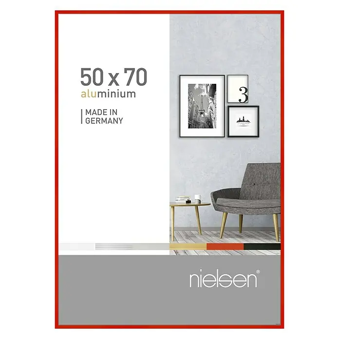 Nielsen Bilderrahmen Pixel - Tornadorot, 50 x 70 cm, Aluminium - Vorderansicht