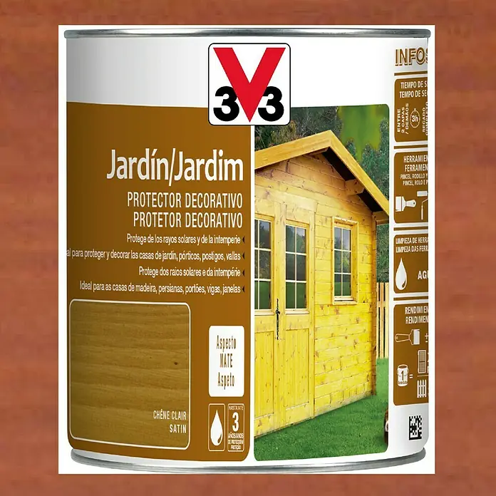 V33 Protección para madera jardín - Exótico, 2,5 l, Mate