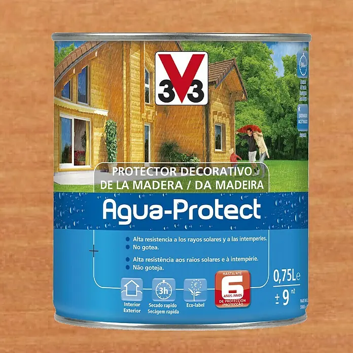 V33 Protección para madera Agua-Protect - Roble dorado, 2,5 l