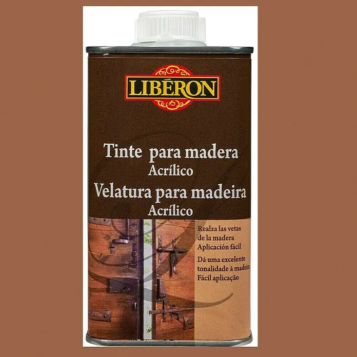 Libéron Tinte para madera acrílico paleta rústica - Roble medio, 250 ml, Mate sedoso