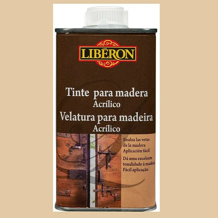 Libéron Tinte para madera acrílico paleta rústica - Roble claro, 250 ml, Mate sedoso