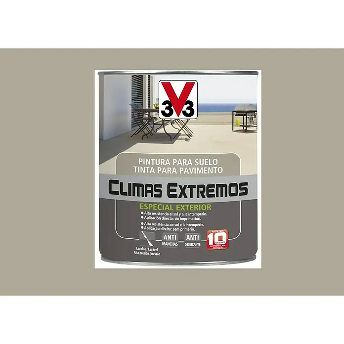 V33 Pintura para suelos Climas extremos - Beige, 500 ml, Satinado