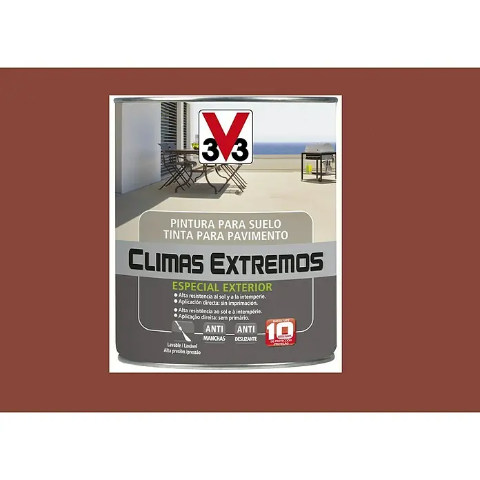 V33 Pintura para suelos Climas extremos - Terra, 500 ml, Satinado