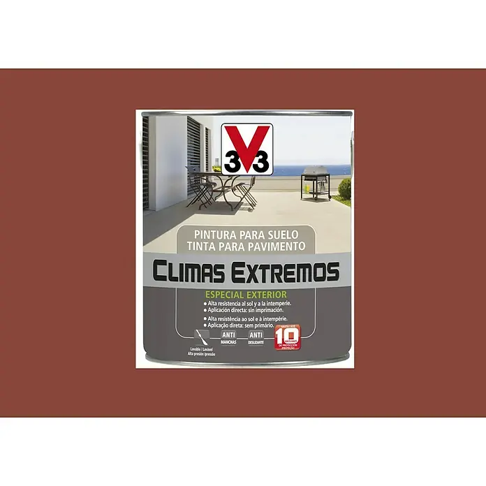 V33 Pintura para suelos Climas extremos - Terra, 2,5 l, Satinado