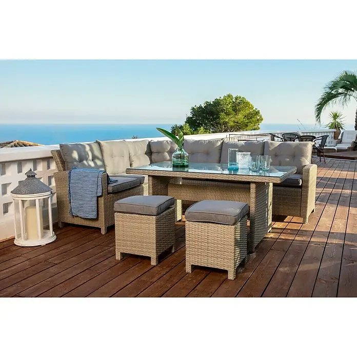 Sunfun Set lounge namještaja Silvana - 5-dij., Sive boje, Antracit