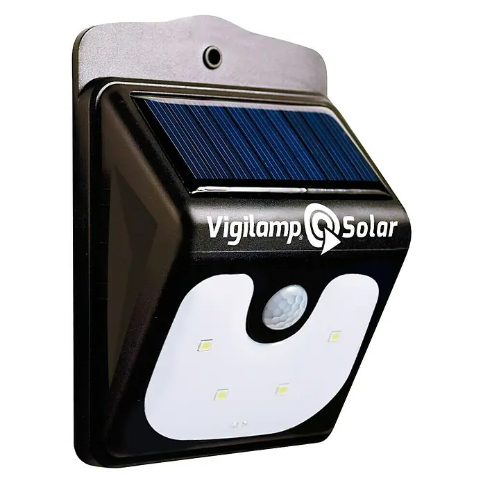 LED-Solar-Außenwandleuchte Vigilamp - 0,8 W, Weiß, Schwarz - Vorderansicht