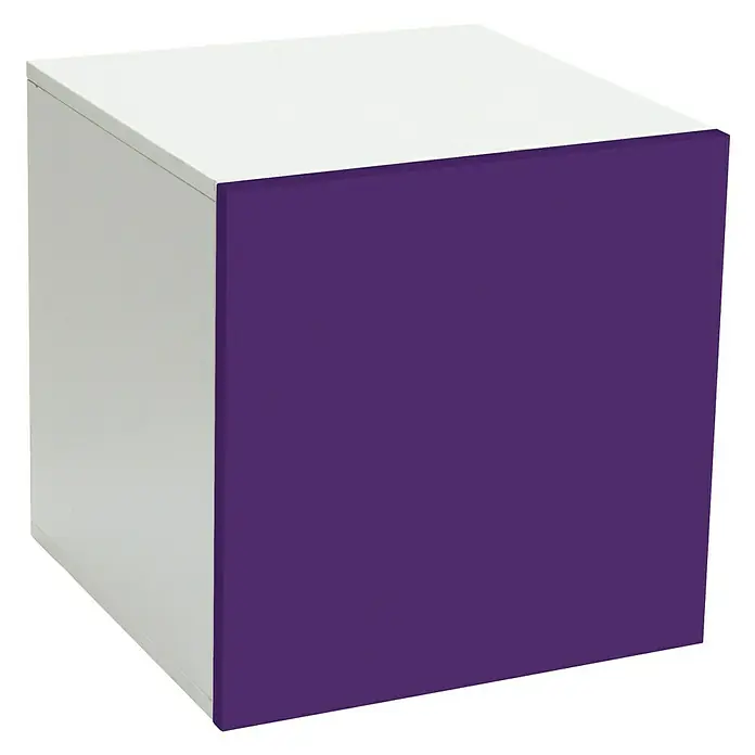 Phönix Prana Container - L x B x H: 34 x 34 x 34 cm, Lila, Weiß, Anzahl Türen: 1 Stk. - Linke Seitenansicht