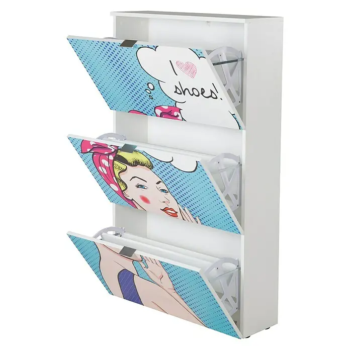 Phönix Schuhschrank Pixa - L x B x H: 24 x 75 x 127,1 cm, Weiß, Anzahl Fächer: 3 Stk. - Anwendungsbeispiel