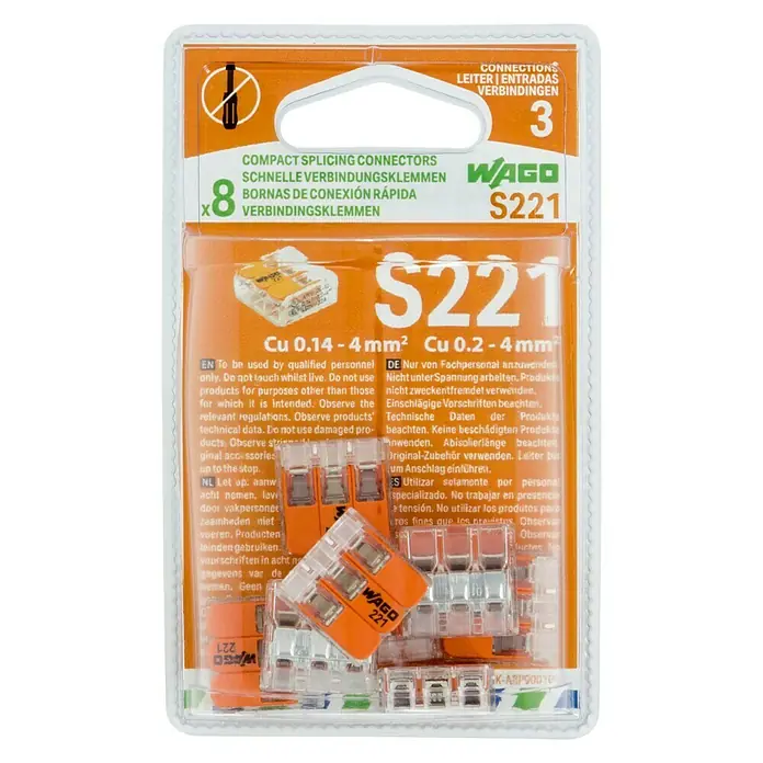 Wago Regleta enchufable Compacto - Número de conductores: 3 ud., 32 A, 450 V, 8 ud.