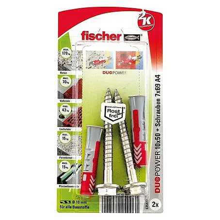 Fischer Duopower Dübel- & Schraubenbox 10 x 50 S A4