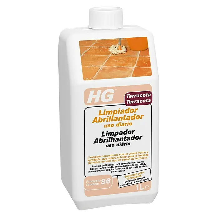 HG Limpiador abrillantador Terracota uso diario - 1 l, Botella