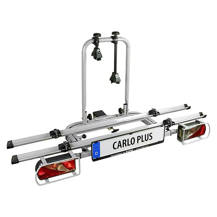 Eufab Fahrradträger Carlo Plus - Geeignet für: 2 Fahrräder, Max. Ladegewicht: 50 kg, Passend für: Fahrzeuge mit Anhängerkupplung - Linke Seitenansicht
