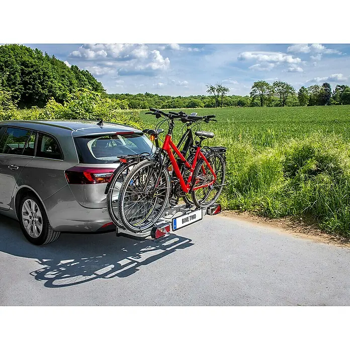 Eufab Fahrradträger Bike Two - Geeignet für: 2 Fahrräder, Max. Ladegewicht: 40 kg, Passend für: Fahrräder mit Radstand bis 120 cm - Anwendungsbeispiel