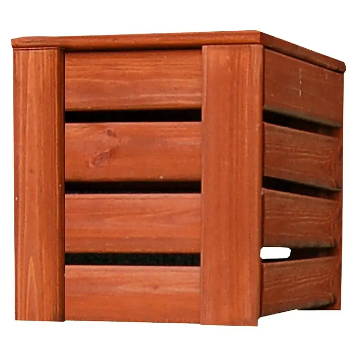 Werth Holz Pflanzkasten Quartett - Außenmaß (L x B x H): 34 x 34 x 33 cm, Holz, Teak